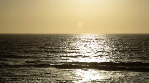 Rolling Waves With Sun Flare Video stock 85209769
