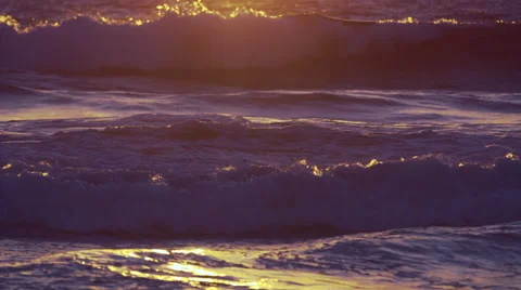 Rolling Waves at Sunset Stock Footage 47329704