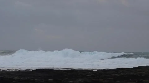 Rolling waves on a windy day in 4k Stock Footage 292683895