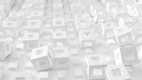 Rolling White Cubes Background Stockbeeldmateriaal 276827942