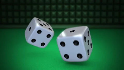 Rolling White Dice Stock Footage 138334412