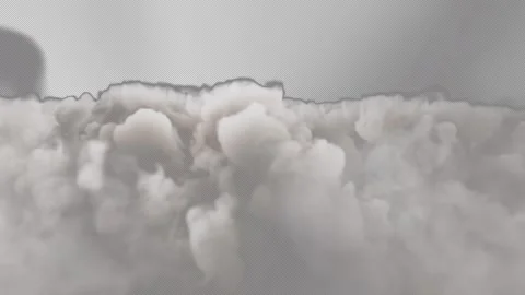 Rolling White Smoke Clouds with Alpha Channel Overlay Stock Footage 348693947