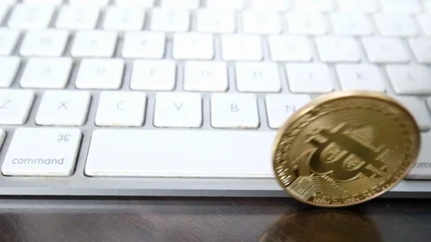 Rollling Bitcoin Stock Footage 90403458
