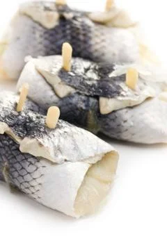 Rollmops on white Stock Photos
