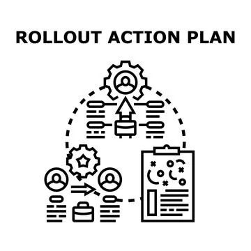 Rollout action plan for business strategy development Stock Illustration