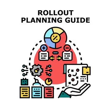 Rollout planning guide for business project strategy implementation 스톡 일러스트