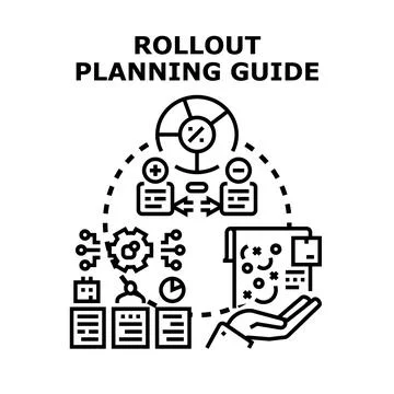 Rollout planning guide for business project strategy implementation 스톡 일러스트