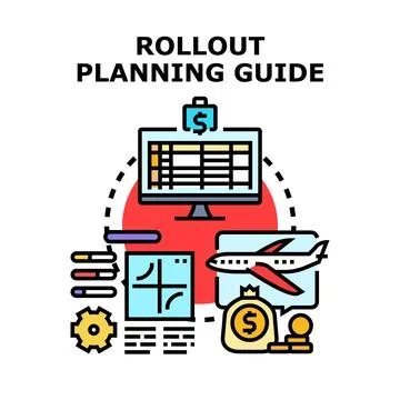 Rollout planning guide concept developing business strategy Stock Illustration