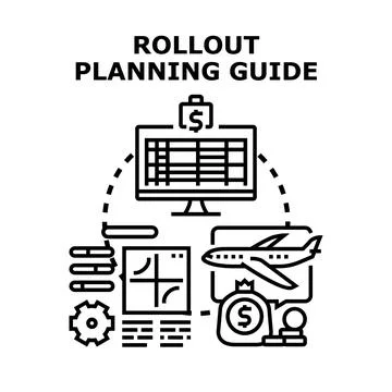 Rollout planning guide concept developing business strategy Ilustração Stock
