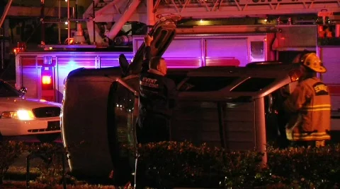 Rollover accident SFR 2 Stock Footage 688545