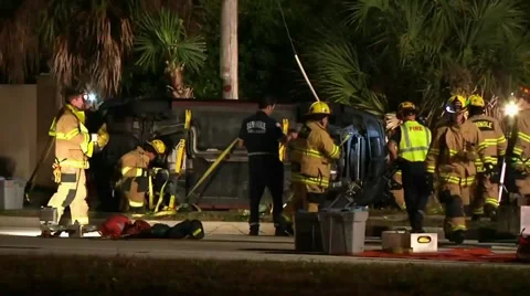 Rollover extrication Stock Footage 933179