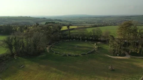 Rollright Stone Circle Drone Circling View Oxfordshire, UK, Neolithic 4K Video stock 172507341