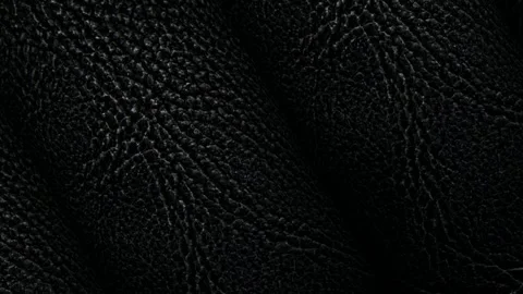 Rolls of Black Leather, Business Background, Exclusive, Unique Design, Rotation Stock Footage 296414216
