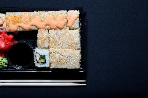 Rolls in box to go. Foto stock