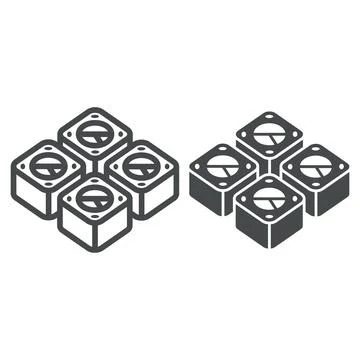 Rolls California line and solid icon, asian food concept, sushi roll vector sign Stock Illustration