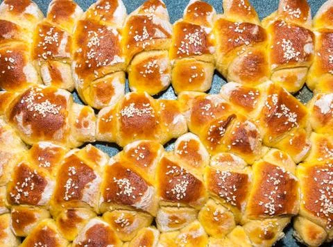 The rolls in the casserole Stock Photos