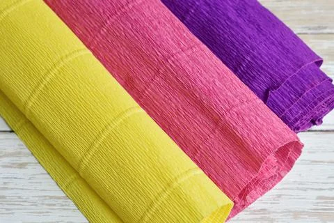 Rolls of colored paper for needlework Stock Photos