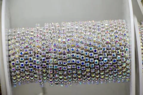 Rolls of decorative chains Stock Photos