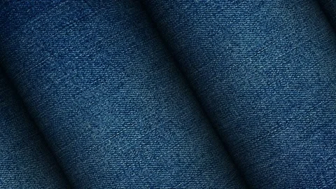 Rolls of Denim Fabric, Exclusive, Unique Design, Business Background, Jeans Stock Footage 296412119