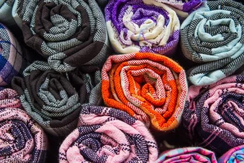 Rolls of fabric Stock Photos