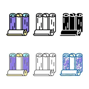 Rolls forms wallpaper color icon vector Stock Illustration
