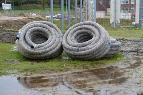 Rolls of isolated pipelines Foto stock
