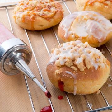 Rolls with jam Stock Photos