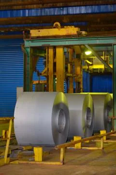 Rolls of metal coil Free Stock Photos