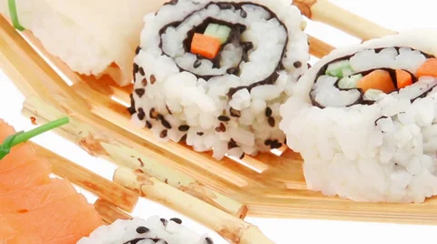 Rolls with Nigiri sushi Vídeos de archivo 28542815
