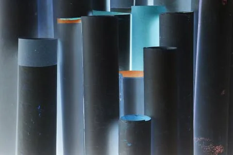 Rolls of old paper background 写真素材