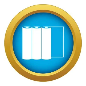 Rolls of paper icon blue vector isolated 스톡 일러스트