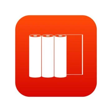 Rolls of paper icon digital red 스톡 일러스트