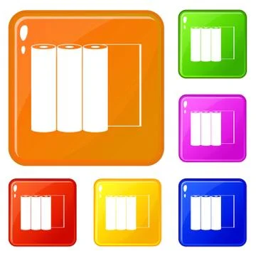 Rolls of paper icons set vector color Ilustración de archivo