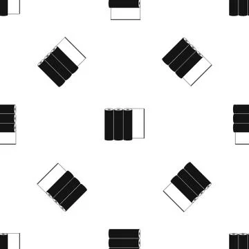 Rolls of paper pattern seamless black Ilustración de archivo