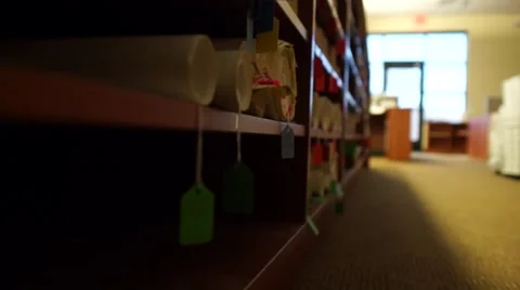 Rolls of Paper on Shelves Stock Footage 40807154