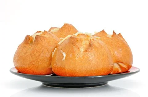 Rolls on the red plate Stock Photos