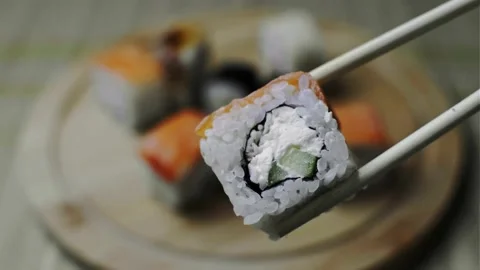 Rolls with rice Stock Footage 236022171