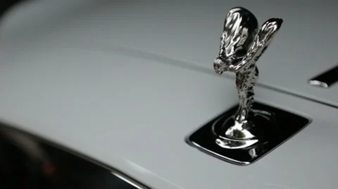 Rolls Royce Car Emblem Statue Rack Focus Stock Footage 37277162