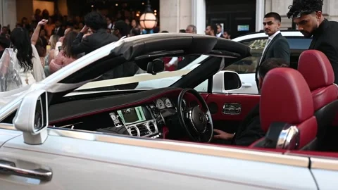 Rolls Royce in Covent Garden for a Indian Wedding, London, United Kingdom Stock Footage 308908424
