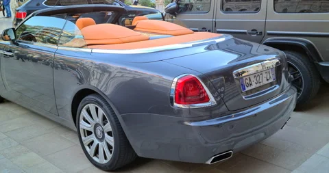 Rolls-Royce Dawn Rear View Stock Footage 167088186