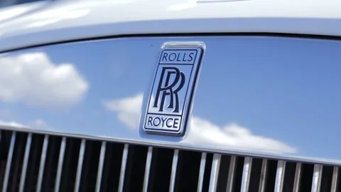 Rolls Royce emblem and grill with clouds 動画素材 168752137