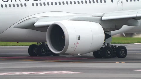 Rolls-Royce Engine on Commercial Aircraft at Lisbon Airport Stock Footage 313249702