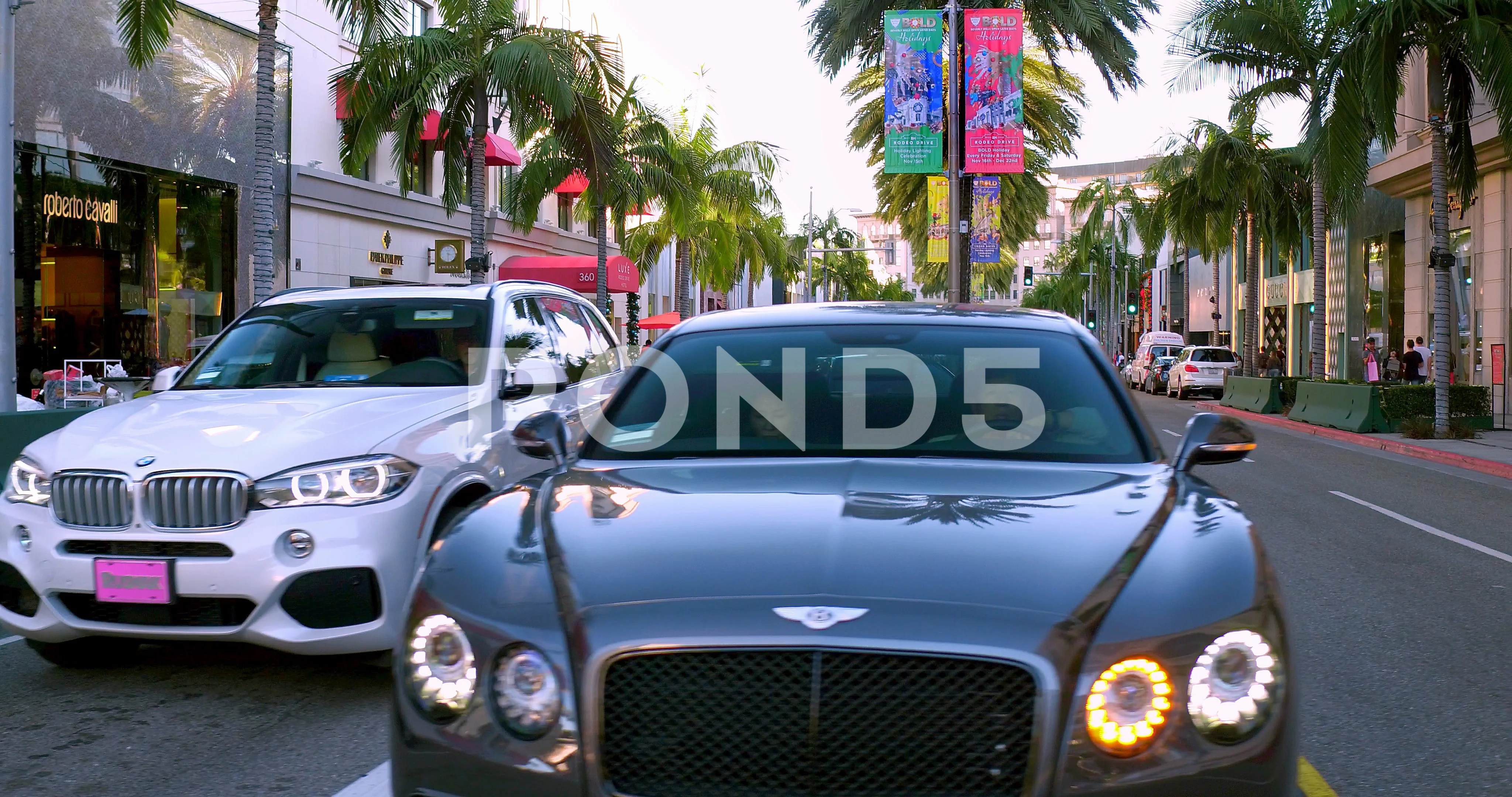 Luxury Sport Car on Rodeo Drive, Beverly, Stock Video