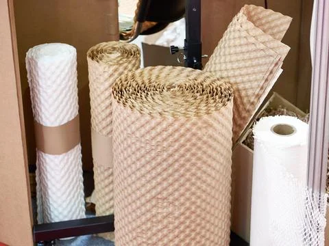 Rolls samples of cardboard Stock Photos