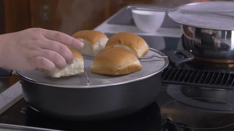 Rolls Sit On Mesh Splatter Guard Video stock 97758460