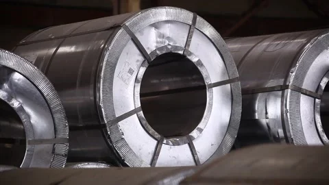 Rolls of steel Stockbeeldmateriaal 164043336