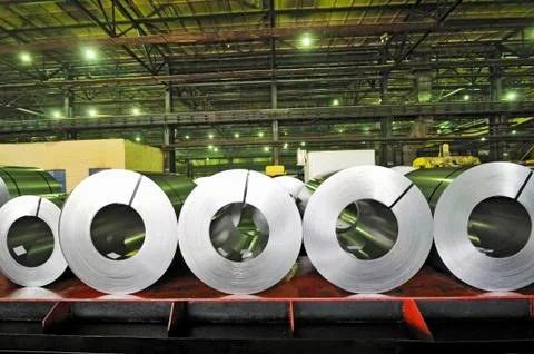 Rolls of steel sheet Stock Photos