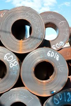 Rolls of steel sheet Stock Photos