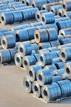 Rolls of steel sheet Stock Photos