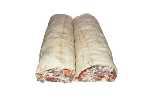 Rolls stuffed with red fish and herbs. Stock Photos
